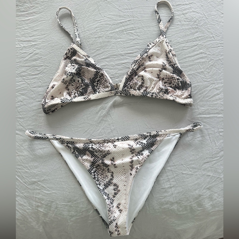 PacSun Snake Print Bikini Set - Black and White
